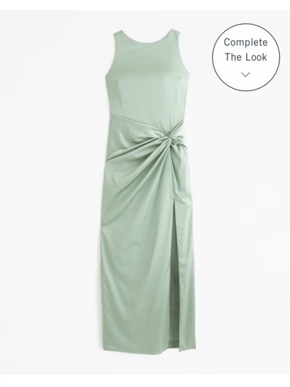 Abercrombie & Fitch Light Mint Sleeveless Maxi Dress with Side Knot